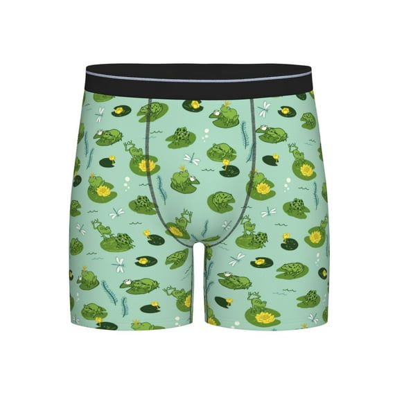 Salouo Froggs In The Lake Pattern Men's Boxer Briefs, Soft & Breathable Underwear Elastic Waistband Briefs for Men,1-Pack