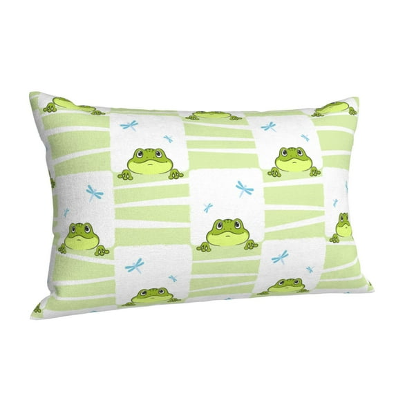 Salouo Frogs and Dragonflies Pattern Pillow Cases,1PC Pillow Covers with Envelope Closure Decorative Pillow Case for Bed Couch,Pillows Not Included-20"x30"