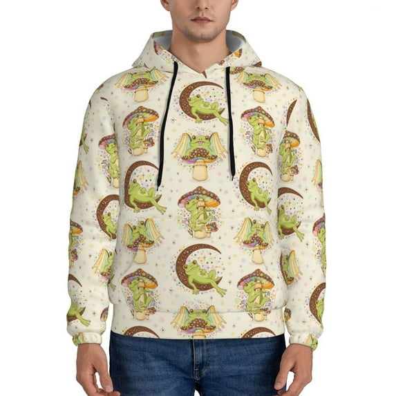Salouo Frogs Pattern Men's Fall Hoodie Sweatshirt,Sport Hoodie with Pockets for Men Pullover Casual Hooded Sweatshirt-XX-Large