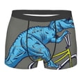 thumbnail image 1 of Salouo Fun Riding Dinosaur Print Men's Boxer Briefs,Breathable Underwear Elastic Waistband Briefs for Men -Small, 1 of 8