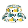 thumbnail image 1 of Salouo Funny Boats Print Unisex Bucket Hat, Outdoor Summer Beach Fishing Sun Hat Fun Outdoor Vacation Hat for Men Women Teens,Reversible Double-Side-Wear, 1 of 6