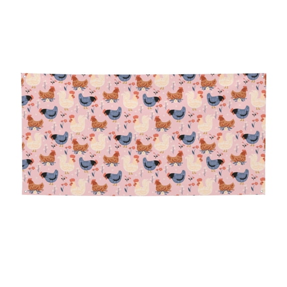 Salouo Funny Chicken Pattern Holiday Banner Outside Party Decoration Banner (1PC) Festival Supplies Fit for Birthday Parties & Celebrations & Chrismas-Medium