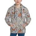 thumbnail image 1 of Salouo Funny Chicken Pattern Hoodie Sweatshirt for Youth, Fall Pullover Hoodie Sweatshirt Long-Sleeve Pullover Hooded Sweatshirt-Large, 1 of 6