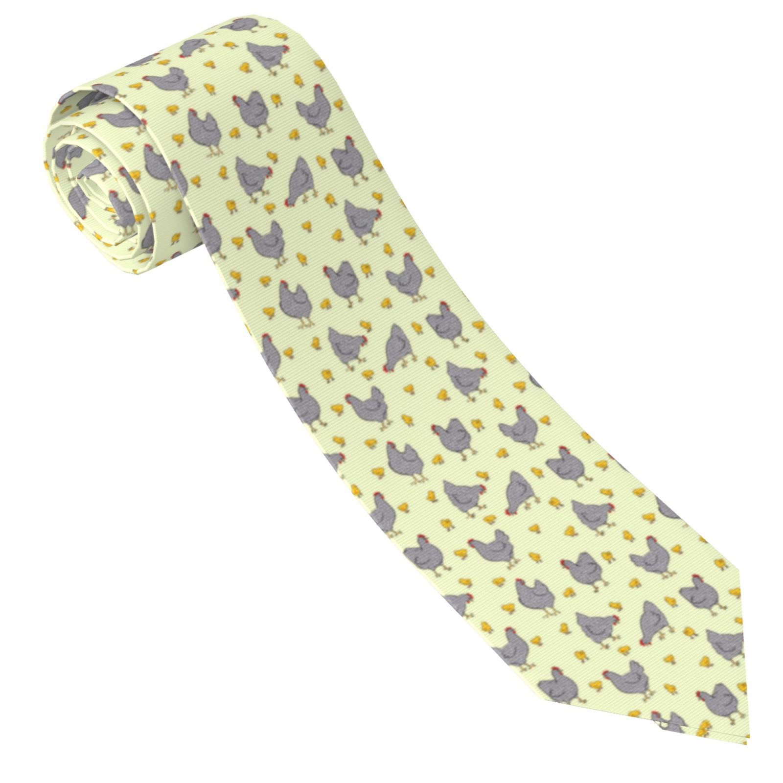 Salouo Funny Chicken Pattern Men's Silk Ties 4.7