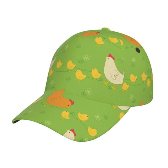 Salouo Funny Chicken Print Unisex Sports Hat, Adjustable Golf Dad Hat Outdoor Cap Mountain Dad Hat Adjustable Fit Baseball Cap for Men and Women