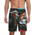 thumbnail image 1 of Salouo Futuristic Robot Hummingbird Pattern Men's Sleep Pajama Shorts,Pajama Bottoms Elastic Waistband Sleep Pajama Short PJ Shorts for Men -XX-Large, 1 of 6