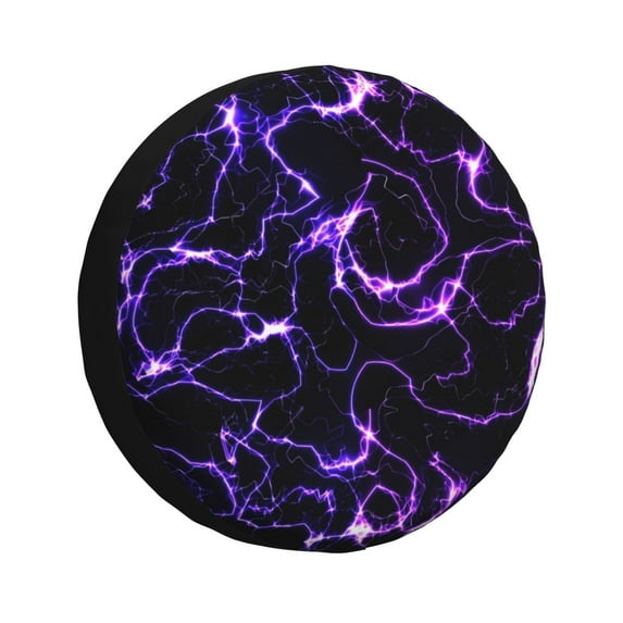 Salouo Galaxy Lightning Print Spare Tire Cover 14-17 inch Spare Tire Protector Universal Tough Tire Wheel Cover for Trailer SUV and Truck-15 inch