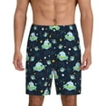 thumbnail image 1 of Salouo Galaxy With Ufo Pattern Men's Sleep Pajama Shorts,Pajama Bottoms Elastic Waistband Sleep Pajama Short PJ Shorts for Men -Medium, 1 of 6
