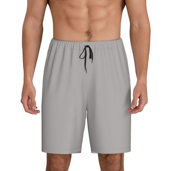 Salouo Gary Pattern Men's Sleep Pajama Shorts,Pajama Bottoms Elastic Waistband Sleep Pajama Short PJ Shorts for Men -Medium