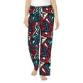 thumbnail image 1 of Salouo Geometric Elements Print Women's Pajama Pants Casual Loose Sweatpants PJs Flowy Pants Drawstring Palazzo for Women Wide Leg Pants Lounge Pajama -X-Large, 1 of 8