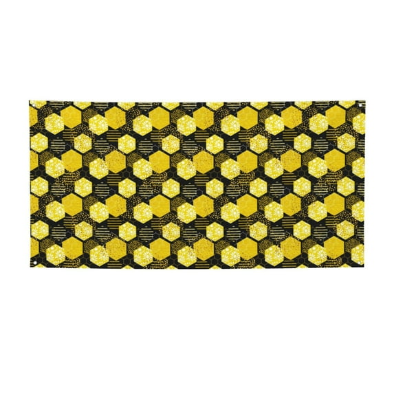 Salouo Geometric Pattern with Bee Pattern Holiday Banner Outside Party Decoration Banner (1PC) Festival Supplies Fit for Birthday Parties & Celebrations & Chrismas-Small