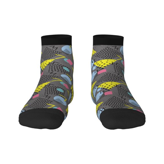 Salouo Geometric Pattern Unisex Middle Tube Socks,Middle-Finger Knee High Socks Over The Calf Tube Stocking Crew Stockings for Women and Men Tube Socks