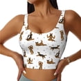 thumbnail image 1 of Salouo German Shepherd Dog Print Sports Bras for Women,Womens Round Neck Sports Bra Workout Crop Tank Tops Padded with Built in Shelf Yoga Bra-X-Large, 1 of 8