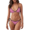 thumbnail image 1 of Salouo Gingham Pattern Women's Sexy Bikini Set,String Two Piece Swimsuit V Neck Swimwear Self Tie Spaghetti Straps Bathing Suits -X-Large, 1 of 6
