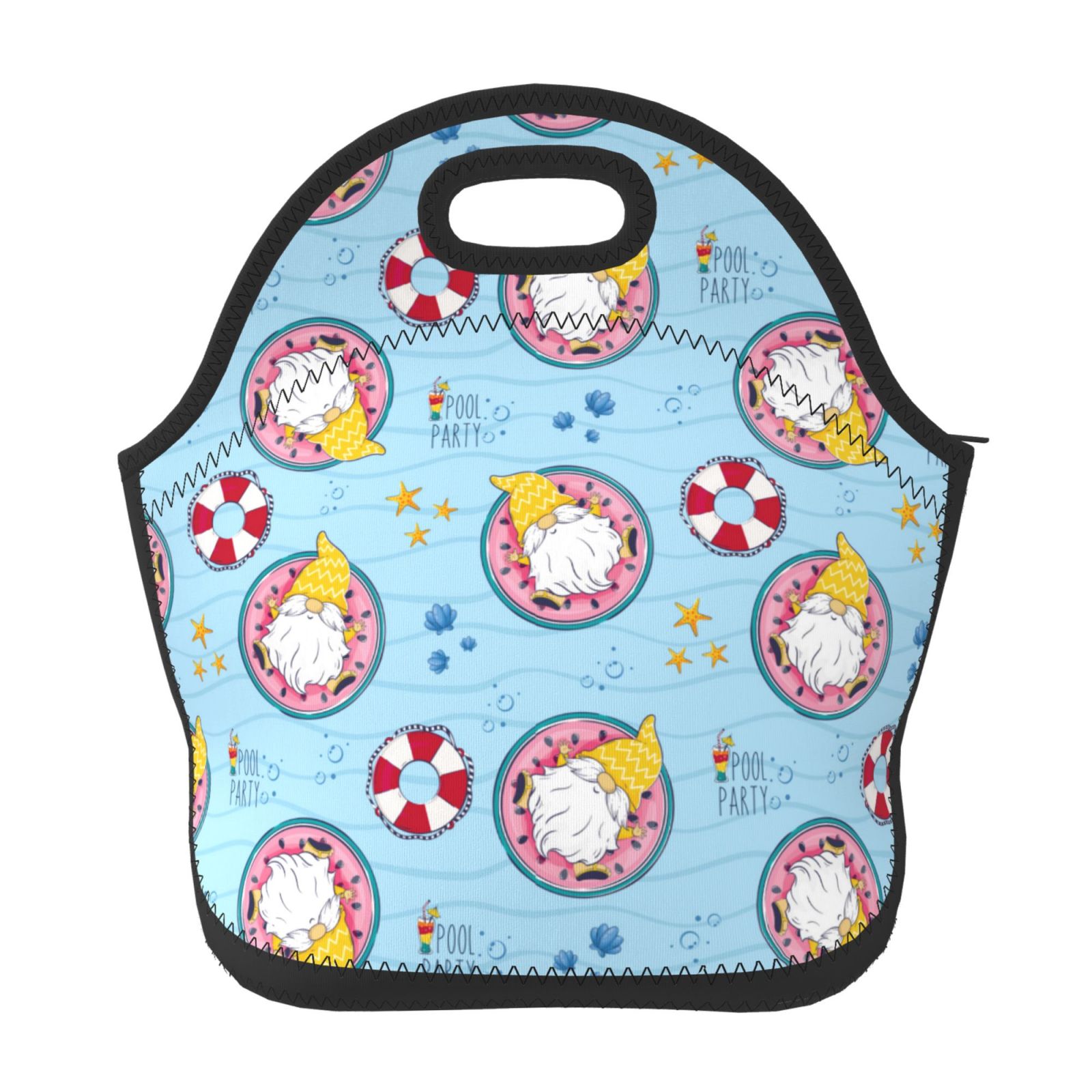 Salouo Gnome Pool Party for Lunch Tote,Lunch Bag Insulated Lunch Box