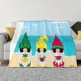thumbnail image 1 of Salouo Gnomes On The Beach Print Throw Blanket Gifts for Women Men Soft Flannel Blanket for Home Living Room Decor Bedroom Blanket Gifts for Mom Dad -80"x60", 1 of 7