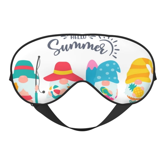Salouo Gnomes Summer Pattern Sleep Mask,Sleep Eye Mask & Blindfold Eye Sleep Shade Cover with Elastic Strap Soft Eye Cover Eyeshade for Night Sleeping Travel & Nap