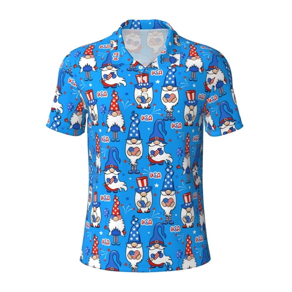 Salouo Gnomes in USA for Men's Short Sleeve Polo Shirts,Polo Shirts for Men Performance Short Sleeve Golf Shirt Athletic Casual Collared T-Shirt-Small