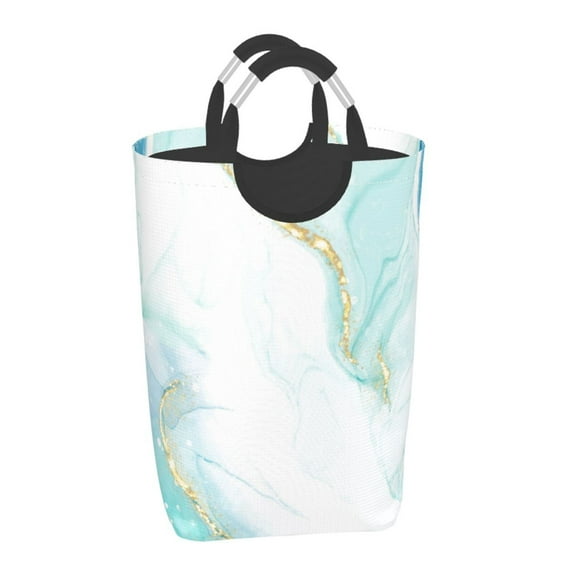 Salouo Gold Lines Marble Watercolor for Dirty Clothes Hamper,Extra Large Hamper Basket Bin 1-Pack Big Laundry Baskets with Handles Laundry Hampers Fits for Bedroom & Living Room