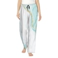 thumbnail image 1 of Salouo Gold Lines Marble Watercolor Print Women's Pajama Pants Casual Loose Sweatpants PJs Flowy Pants Drawstring Palazzo for Women Wide Leg Pants Lounge Pajama -Large, 1 of 8