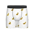 thumbnail image 1 of Salouo Gold Rabbit Pattern Men's Boxer Briefs, Soft & Breathable Underwear Elastic Waistband Briefs for Men,1-Pack, 1 of 7