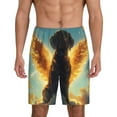 thumbnail image 1 of Salouo Golden Cloud Winged Dog Pattern Men's Sleep Pajama Shorts,Pajama Bottoms Elastic Waistband Sleep Pajama Short PJ Shorts for Men -Large, 1 of 6