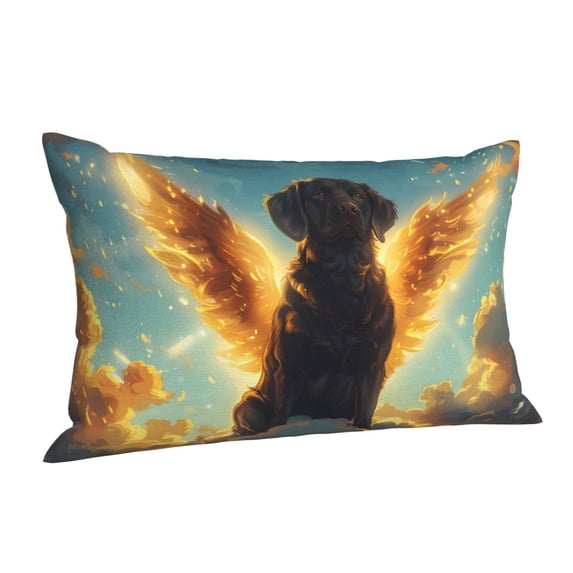 Salouo Golden Cloud Winged Dog Pattern Pillow Cases,1PC Pillow Covers with Envelope Closure Decorative Pillow Case for Bed Couch,Pillows Not Included-14"x20"