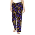 thumbnail image 1 of Salouo Golden Snake And Purple Rose Print Women's Pajama Pants Casual Loose Sweatpants PJs Flowy Pants Drawstring Palazzo for Women Wide Leg Pants Lounge Pajama -Medium, 1 of 8