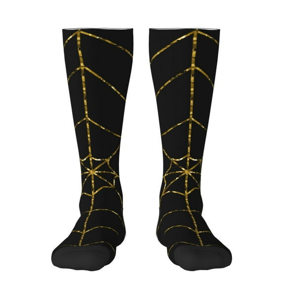 Salouo Golden Spider Web Print Women's Men's Ankle Socks 1-pack Casual Athletic Socks for Unisex Adult Moisture-Wicking Socks for Daily Wear/Running/Sport