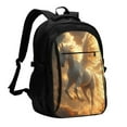 Salouo Golden Winged White Horse Pattern Extra Large Travel Laptop
