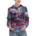 thumbnail image 1 of Salouo Gothic Red Skull Cemetery Pattern Hoodie Sweatshirts for Women, Autumn Pullover Hoodie Workout Sweat Women's Long Sleeve Preppy Sweatshirts-X-Large, 1 of 7