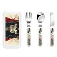 thumbnail image 1 of Salouo Gothic Skull With Roses Pattern 3 Pieces Toddler Utensils, Kids Silverware Set Stainless Steel Utensils for Kids Children Safe Spoons Forks & Knife Dishwasher Safe, 1 of 8