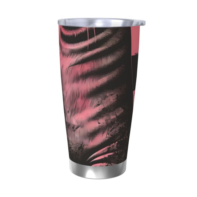 Salouo Graphic Seal On Stripes Print 20oz Tumbler with Lid,Stainless