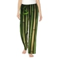 thumbnail image 1 of Salouo Green Bamboo Fence1 Print Women's Pajama Pants Casual Loose Sweatpants PJs Flowy Pants Drawstring Palazzo for Women Wide Leg Pants Lounge Pajama -X-Large, 1 of 8