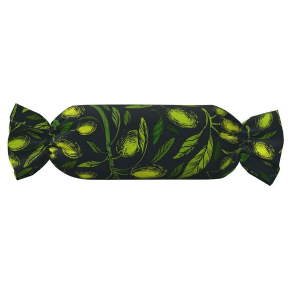 Salouo Green Branch Olive Pattern Cute Bolster Pillow,Cylindrical Pillow Long Pillow for Bed Round Side Pillow for Knee/Leg/Neck ,- Length 24.4" x 9.8" Diameter