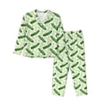 thumbnail image 1 of Salouo Green Cucumber1 Pattern Women's Pajamas Set Long Sleeve Button Down Sleepwear Soft Pj Lounge Sets for women 2 Piece Pjs Set with Long Pants-Small, 1 of 7