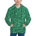 thumbnail image 1 of Salouo Green Glitter Pattern Hoodie Sweatshirt for Youth, Fall Pullover Hoodie Sweatshirt Long-Sleeve Pullover Hooded Sweatshirt-Small, 1 of 6