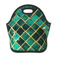 Salouo Green Mosaic Glass for Lunch Tote,Lunch Bag Insulated Lunch Box