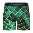 thumbnail image 1 of Salouo Green Mosaic Glass Pattern Men's Boxer Briefs, Soft & Breathable Underwear Elastic Waistband Briefs for Men,1-Pack, 1 of 7