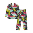 thumbnail image 1 of Salouo Green Mushroom Print Button-Front Long Sleeve Pajama Set for Men, Soft 2Pjs Men's Long Sleeve Sleepwear-XX-Large, 1 of 7