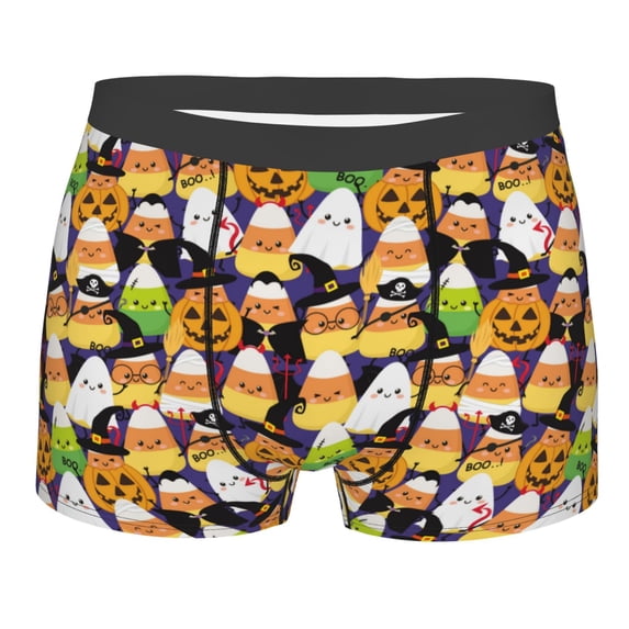 Salouo Halloween1 Print Men's Boxer Briefs,Breathable Underwear Elastic Waistband Briefs for Men -Medium