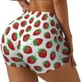 thumbnail image 1 of Salouo Hand Drawn Strawberry Print Women's Athletic Shorts,Booty Shorts Biker Shorts High Waisted Elastic Workout Shorts for Yoga Gym Running Sports-X-Large, 1 of 8