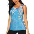 thumbnail image 1 of Salouo Hanging Orchids Floral Blue Pattern Workout Tank Tops for Women,Gym Exercise Sleeveless Running Loose Athletic Top Fit Yoga Tops Active Shirts-Large, 1 of 7