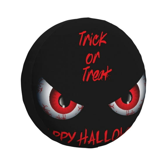 Salouo Happy Halloween2 Print Spare Tire Cover 14-17 inch Spare Tire Protector Universal Tough Tire Wheel Cover for Trailer SUV and Truck-14 inch