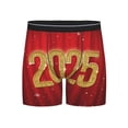 thumbnail image 1 of Salouo Happy New Year 2025 F Pattern Men's Boxer Briefs, Soft & Breathable Underwear Elastic Waistband Briefs for Men,1-Pack, 1 of 7