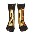 thumbnail image 1 of Salouo Happy New Year 2025 Pattern Fun Novelty Crew Socks,Casual Athletic Socks Neutral Socks, 1 of 7