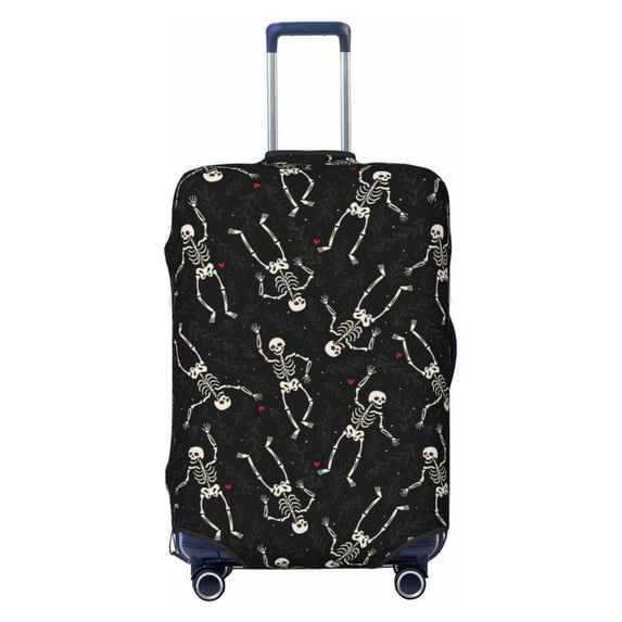 Salouo Happy Skeletons Dancing Pattern Travel Dust-proof Suitcase Cover, Softside Suitcase Protector Luggage Cover Protector for 18-32inch ,Not Included Suitcase