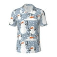 thumbnail image 1 of Salouo Happy Snowmen Snowfall for Men's Short Sleeve Polo Shirts,Polo Shirts for Men Performance Short Sleeve Golf Shirt Athletic Casual Collared T-Shirt-4X-Large, 1 of 8