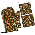 thumbnail image 1 of Salouo Harvest Pumpkins for Oven Mitts and Potholders BBQ Gloves-Oven Mitts and Pot Holders Non-Slip Cooking Gloves for Cooking Baking Grilling (4-Piece Set), 1 of 6