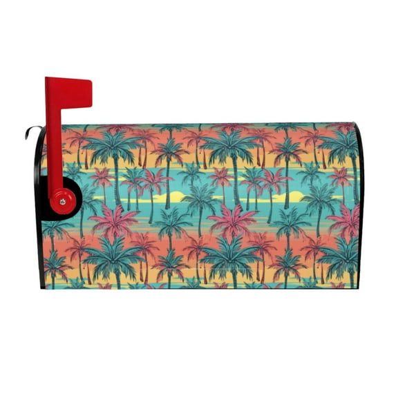 Salouo Hawaii Palms for Magnetic Mailbox Covers Waterproof Post Box Cover Post Letter Box Cover Post Box Cover Home Decor for Garden/Yard /Farmhouse-25.5x21 in